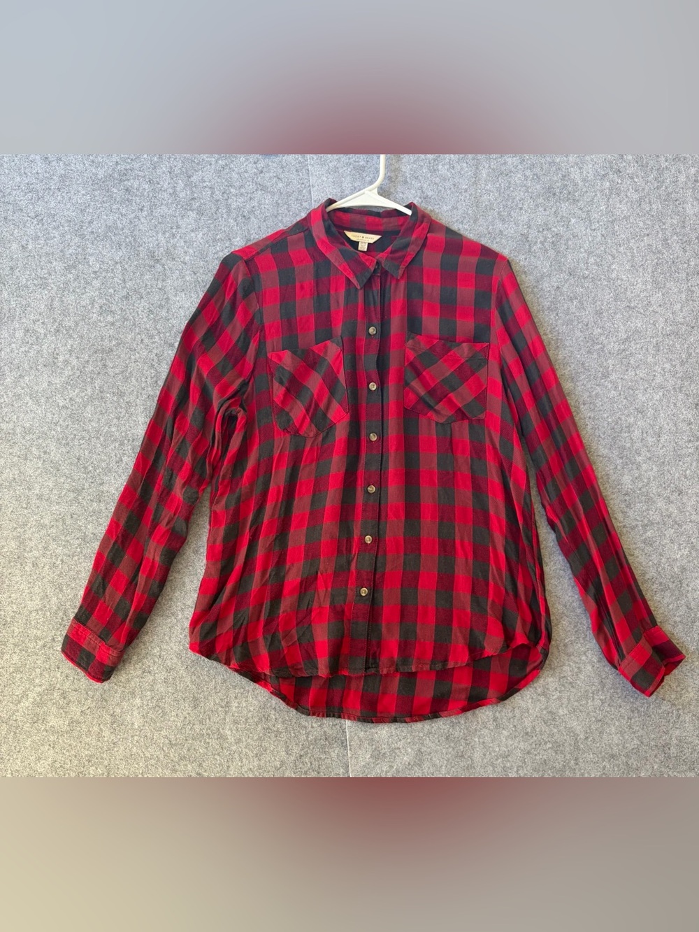 Lucky Brand Red and Black Buffalo Plaid Button-Down Shirt